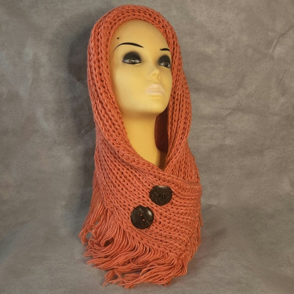 Le Luxe Acrylic Knit Infinity Scarf with Fringe Lightweight Yet Warm Scarf - Picture 2 of 8